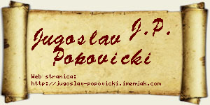 Jugoslav Popovicki vizit kartica